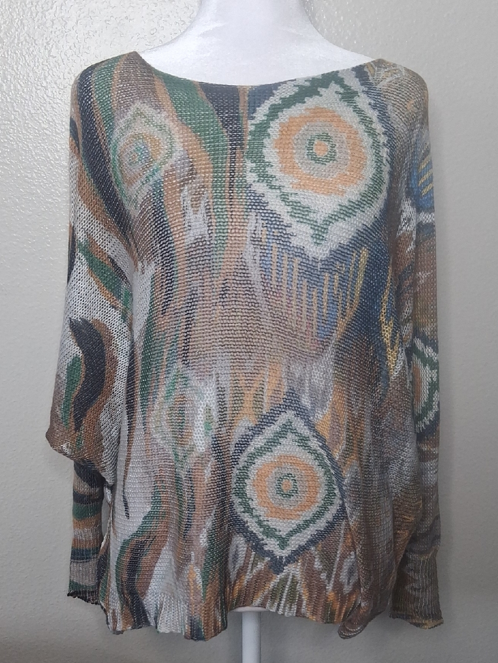 Gigi Moda Made In Italy Multicolor Sweatshirt Batwing Sleeve Tie Dye One Size